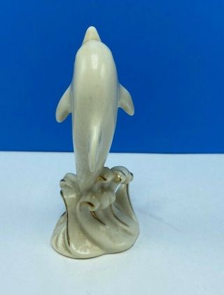 LENOX DOLPHIN FIGURINE vintage sculpture statue porpoise porcelain white gold 2