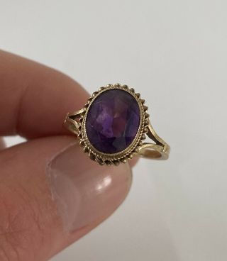 9ct Gold Vintage Amethyst Ring A&co 9k 375.