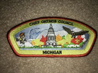 Boy Scout Chief Okemos Sa7 Eagle Capital Michigan Council Strip Csp Patch