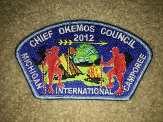 Boy Scout Chief Okemos 2012 International Michigan Camp Council Strip Csp Patch