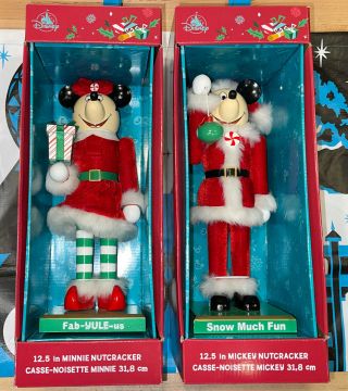Disney Parks Mickey & Minnie Holiday Christmas Nutcracker Set 12.  5” 2020