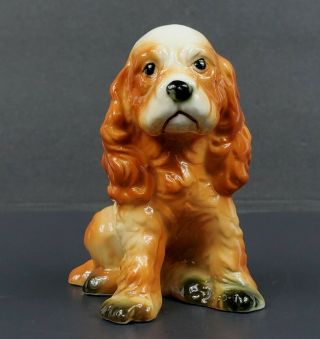 Set of 2 Vintage Porcelain Sitting Dog 4 