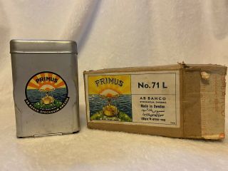 Vintage Primus No 71 Backpacking Stove W/ Box,  Wrench,  Instructions & Prickers