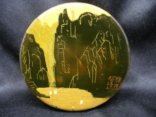Unusual Antique Chinese Lacquer Box With Gold Details And Mark
