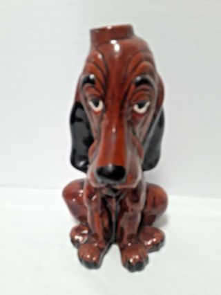Vintage Basset Hound Dog Collectible Ceramic Decanter Enesco Japan