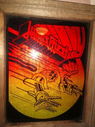 Judas Priest Vintage 8 X 10 Framed Carnival Mirror Screaming For Vengeance