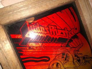 Judas Priest vintage 8 x 10 framed carnival mirror Screaming for Vengeance 2
