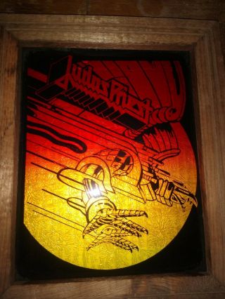 Judas Priest vintage 8 x 10 framed carnival mirror Screaming for Vengeance 3