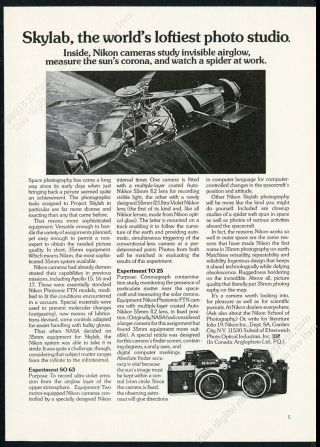 1973 Nasa Skylab Image Nikon F Camera Vintage Print Ad