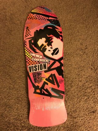 Vision Mark Gonzales Skateboard 1986 Vintage Reissue Pink 10x30 Oldschool