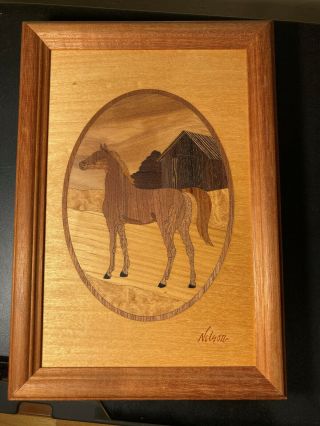 Hudson River Inlay Fine Contemporary Marquetry - Horse