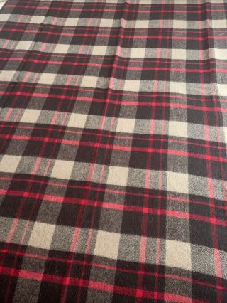 Matching Pair Vintage Sleigh Plaid ReversalbeTwin Wool Blankets Brown Cream Red 2