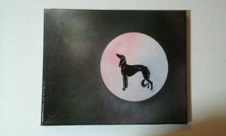 Spirit Shadow Painting Saluki On Canvas,  Very Unique Ooak By Cindy A.  Conter D