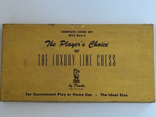 Vintage Drueke Games Vintage Chess Set With Board,  Book