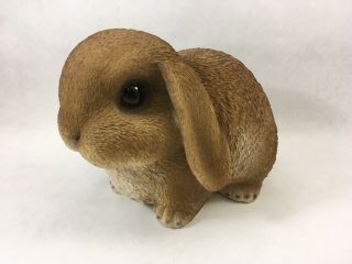 Baby Rabbit Lop Ear Figurine Brown 6 " Bunny Cute Big Eyed