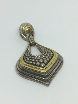 Authentic Vintage Lagos 18K Yellow Gold & Sterling Silver 925 Pendant 18.  5 gr 2