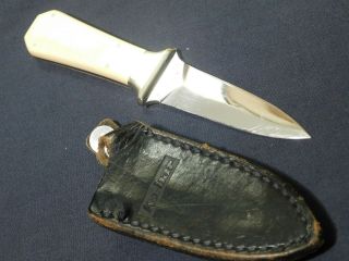 Vintage Ka - Bar 2751 Bone Grip Boot Knife Dagger W/sheath
