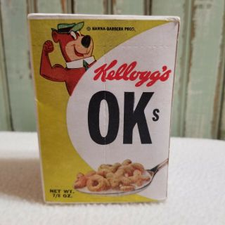 Vintage 1963 Kellogg’s Oks Single Serve 7/8 Oz Empty Cereal Box Yogi Bear