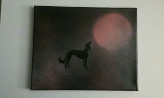 Spirit Shadow Painting Saluki On Canvas,  Very Unique Ooak By Cindy A.  Conter C