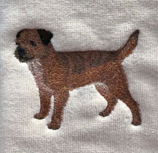 Border Terrier,  Hand Towel,  Embroidered,  Custom,  Personalized,  Dog