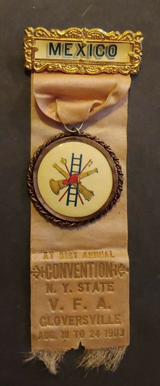 Vintage 1903 N.  Y.  State Volunteer Fireman Association Convention Medal