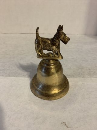 Vintage Scottie Dog Brass Bell Made In England