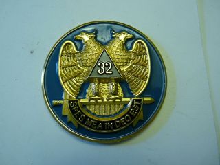Vintage Masonic Scottish Rite 32nd Degree Double Headed Eagle Golden Decal 022a