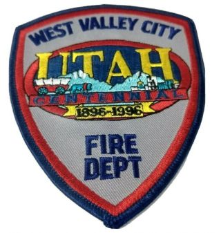 West Valley City Utah Fire Department Patch Ut City Fire Dept.  Centennial