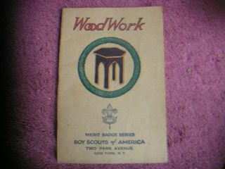 Boy Scouts Merit Badge Book Wood Work Arts & Crafts C 1931 Scouting Antique