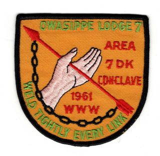 1961 Bsa Oa Owasippe Lodge 7 Area 7 Dk Conclave Patch In