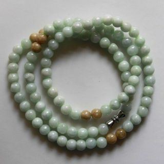100 Natural Untreated " A " Chinese Jadeite Jade Beads Necklace 6mm Aa1