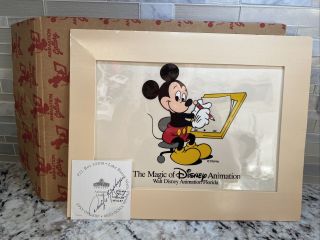 Magic Of Disney Animation Series Cel Mickey Mouse At The Drafting Table Rare