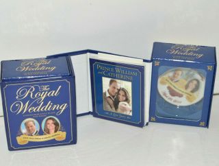 Prince William & Kate Royal Wedding Love Story Mini Porcelain Plate & Book X2