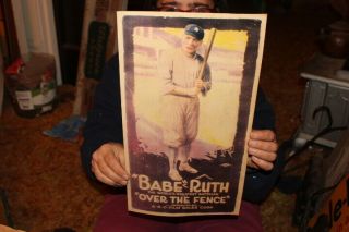 Vintage 1932 Babe Ruth Over The Fence Baseball Movie York Yankee Poster Sign