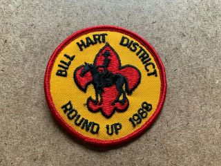 Vintage Bsa Boy Scouts Of America Bill Hart District Round Up 1988 Patch