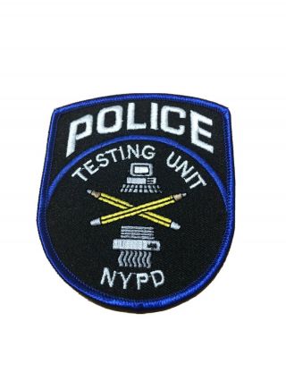 Nypd York City Police Department Testing Unit Patch.