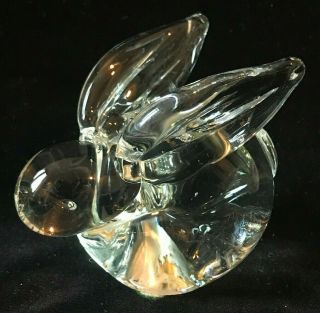 Vintage Clear Art Glass Bunny Rabbit Figurine Paperweight 3 "