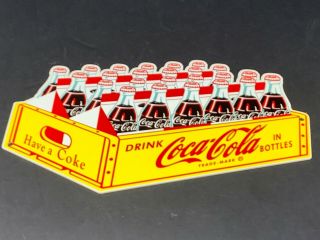 Vintage Drink Coca Cola In Bottles 24 Pack Die - Cut Case 12 " Metal Soda Pop Sign