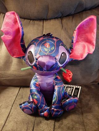 Disney Stitch Crashes Beauty And The Beast Disney Plush In Hand Ready To Ship