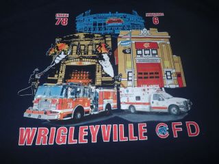 Chicago Fire Department Engine 78 Wrigleyville Shirt Xl Cubs