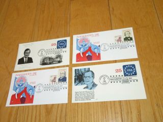 4 President George H Bush Inauguration Day First Day Stamp Covers Political