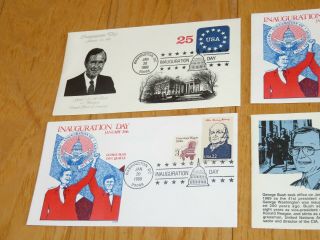 4 PRESIDENT GEORGE H BUSH INAUGURATION DAY FIRST DAY STAMP COVERS POLITICAL 2