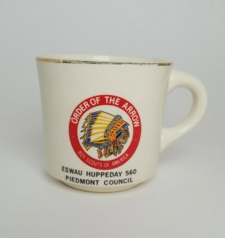 Vintage Order Of The Arrow Oa Chief Logo Bsa Coffee Mug / Cup Eswau Huppeday 560
