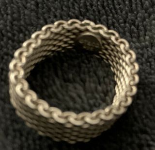 Vintage Tiffany & Co 925 Mesh Weave Band Ring Size 7