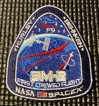 Nasa Spacex Dm - 2 First Crewed Flight - F9 Iss Mission Patch