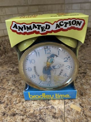 Vintage Walt Disney Donald Duck Birthday Commemorative Bradley Alarm Clock