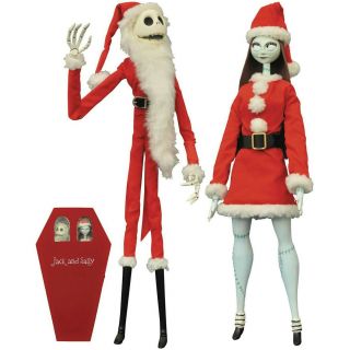 Nightmare Before Christmas Santa Jack And Sally In Coffin Box