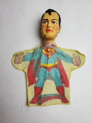 Vintage 1965 Ideal Toy Co.  Superman Hand Puppet