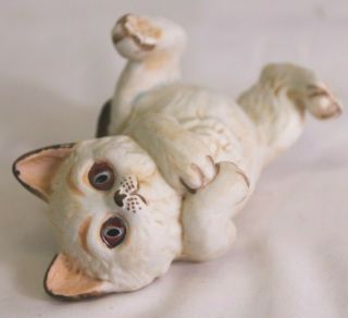 Vintage Ceramic Playful Kitty Cat Himalayan Color 5.  5 " Long Adorable