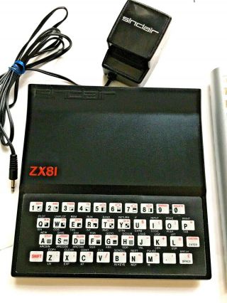 VINTAGE SINCLAIR ZX81 PERSONAL COMPUTER W/PROGRAMMING BOOK & ADAPTER - 2